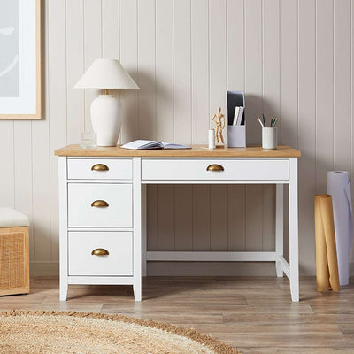 Hastings Desk - White/Natural