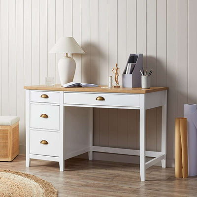 Hastings Desk - White/Natural