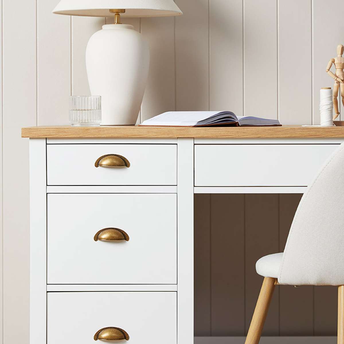 Hastings Desk - White/Natural