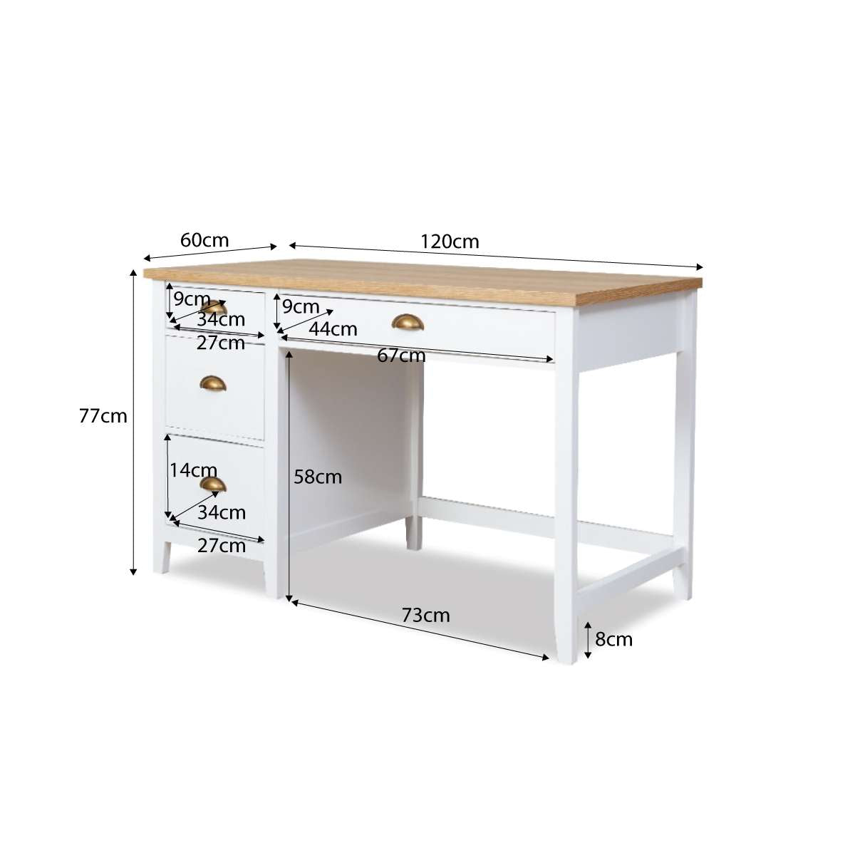 Hastings Desk - White/Natural
