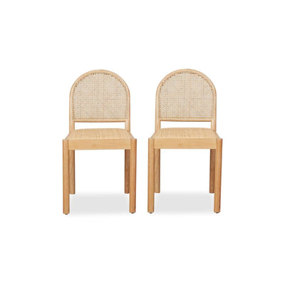 Mateo Curved Rattan Dining Chair - Set Of Two - Natural