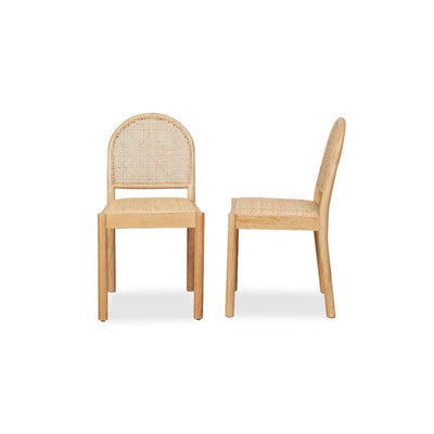 Mateo Curved Rattan Dining Chair - Set Of Two - Natural