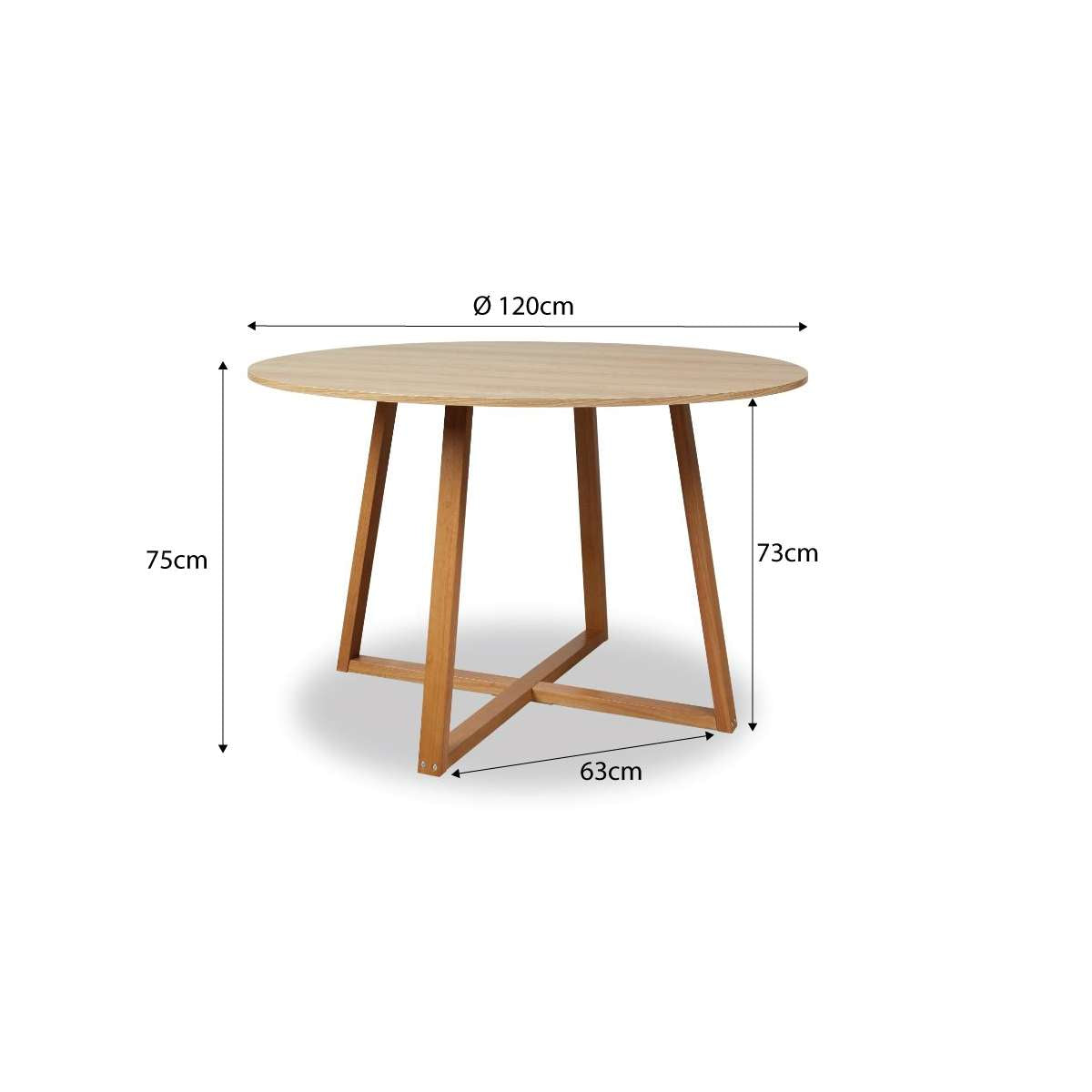 Kyoto Round Four Seater Dining Table - Natural
