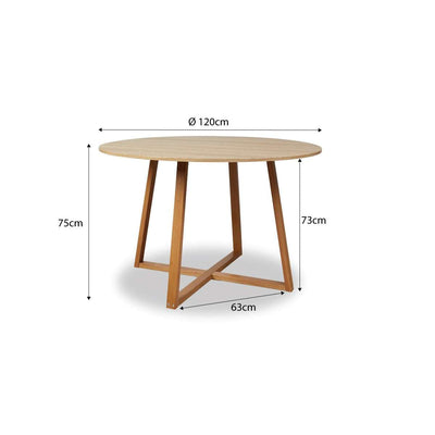 Kyoto Round Four Seater Dining Table - Natural