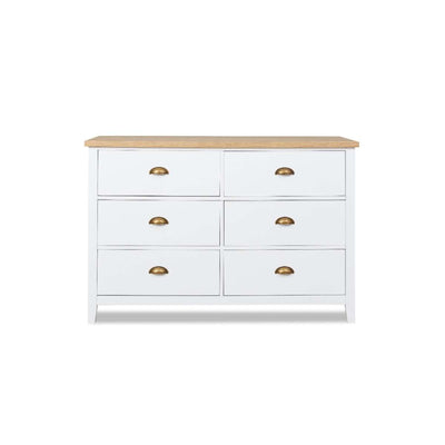 Hastings Six Drawer - White/Natural