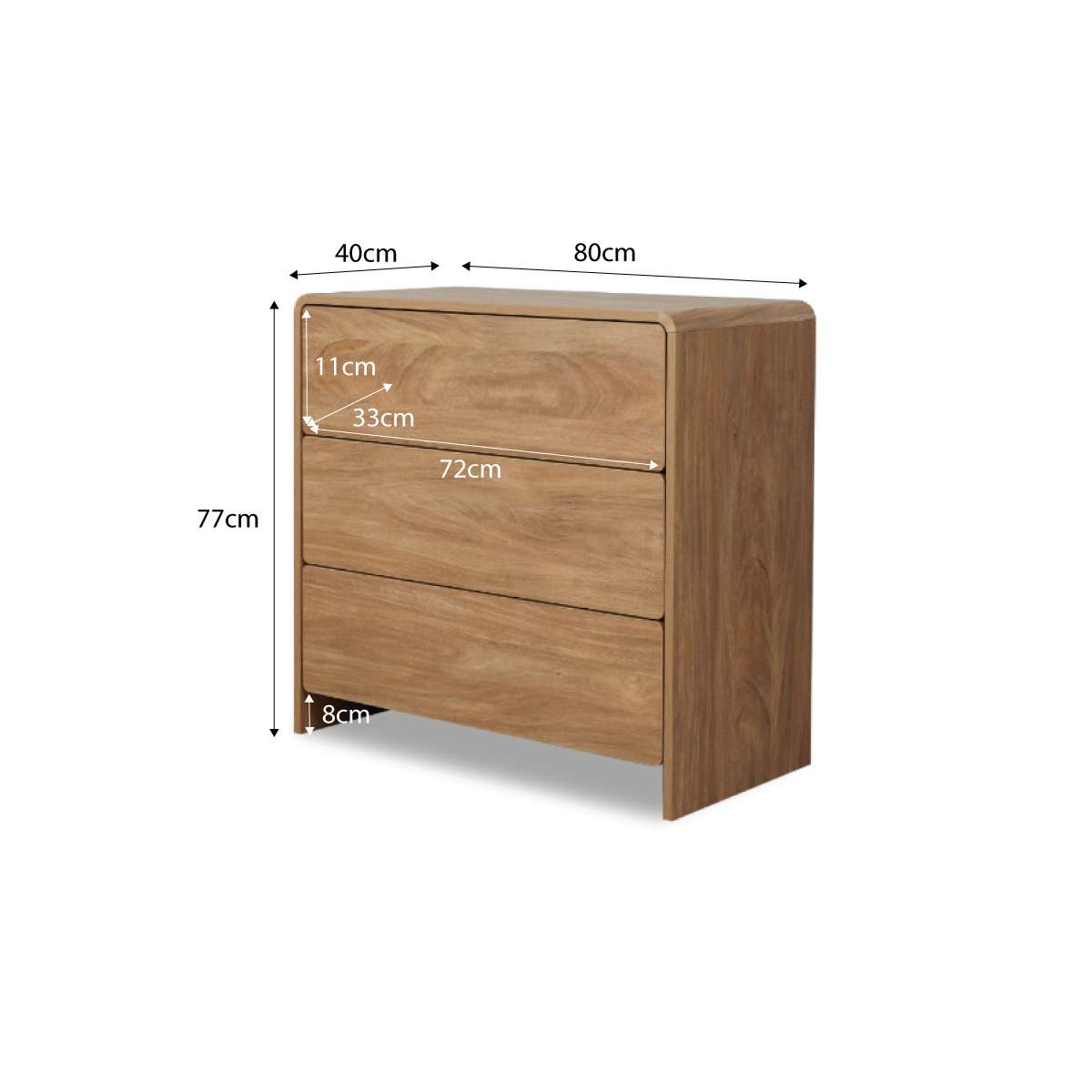 Owen Three Drawer - Walnut