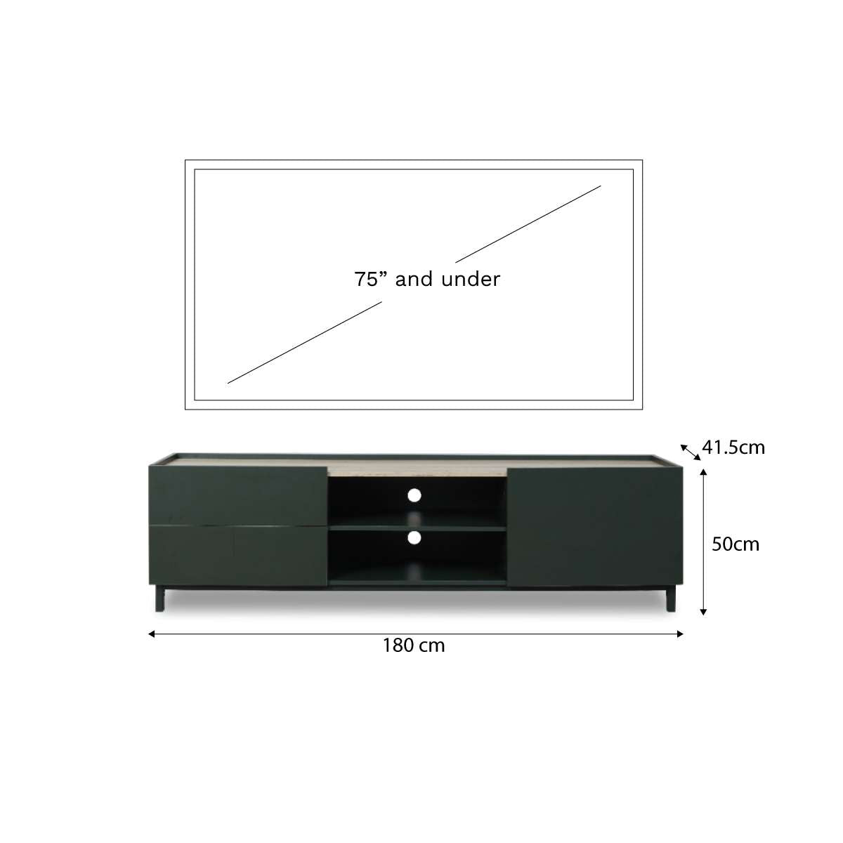 Murphy Entertainment Unit - Green/Natural