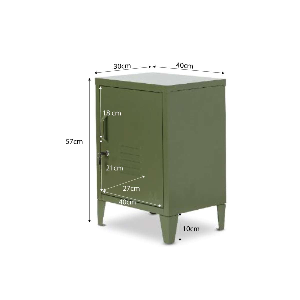 Mocka Original Locker Bedside - Khaki