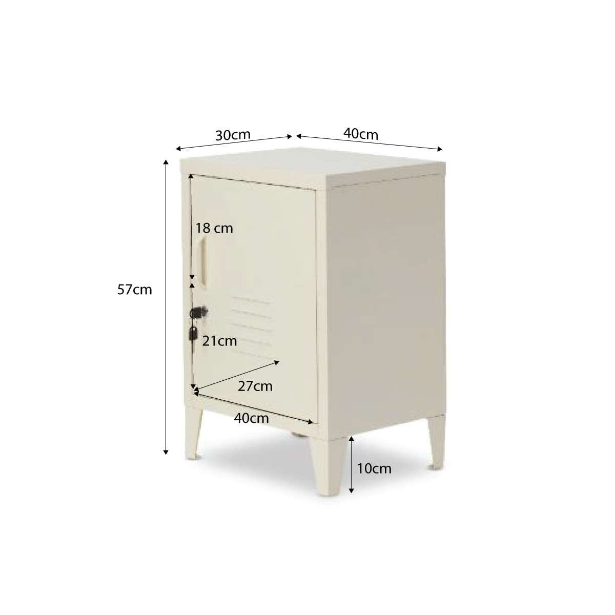Mocka Original Locker Bedside - Cream