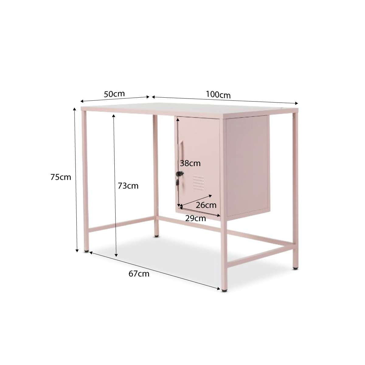 Mocka Original Locker Desk - Pink
