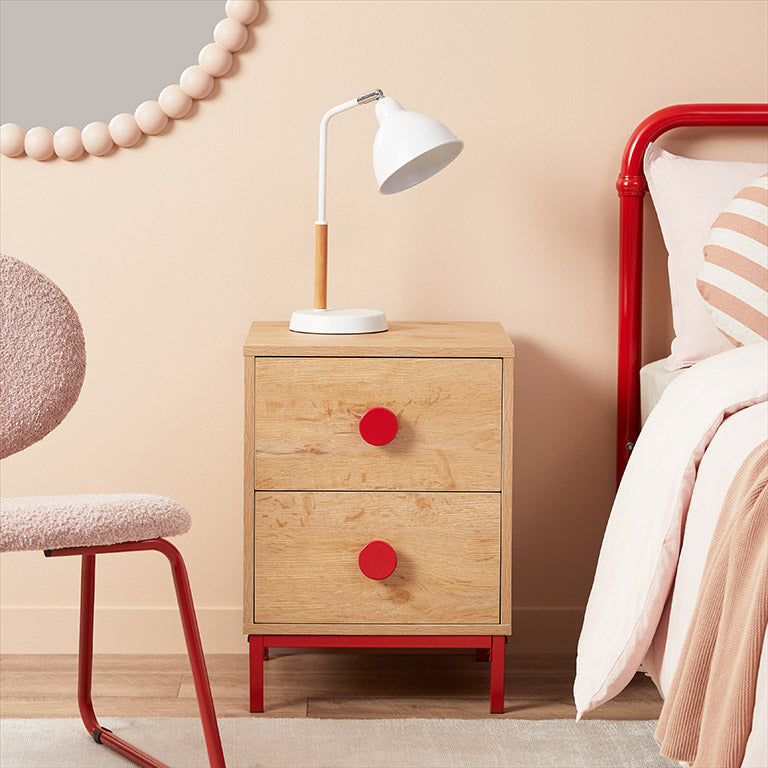 Spotty Bedside Table - Red
