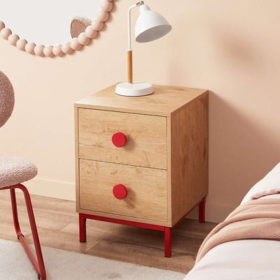Spotty Bedside Table - Red