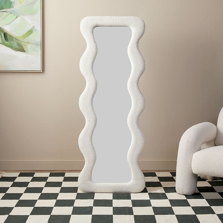 Wiggly Mirror - White Teddy