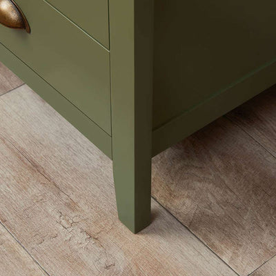 Hastings Three Drawer Bedside Table - Olive Green/Natural