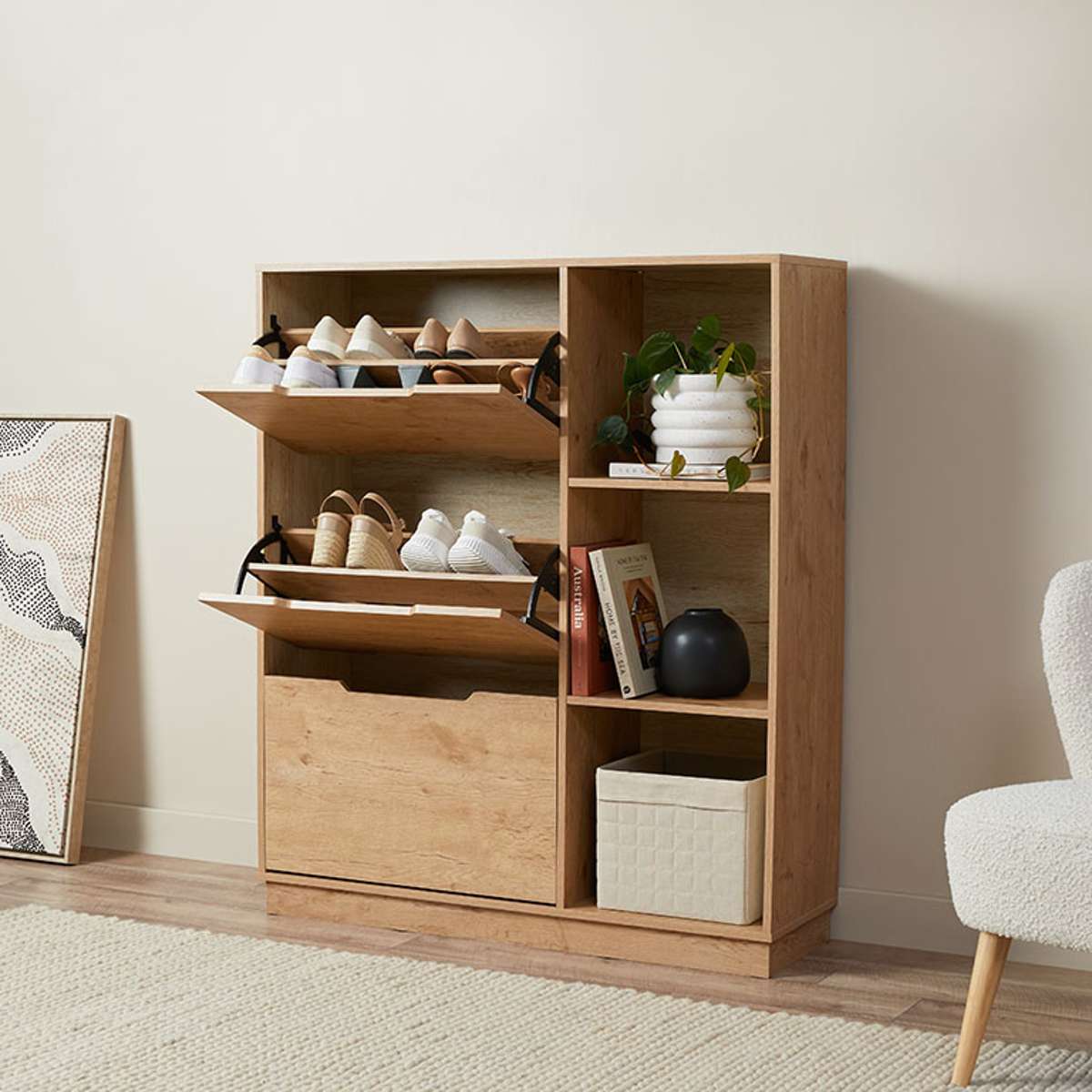 Zack Shoe Cabinet - Natural