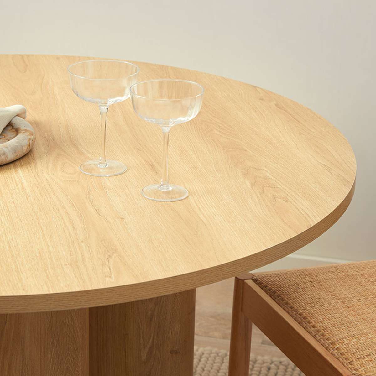 Otis Round Four Seater Dining Table - Natural