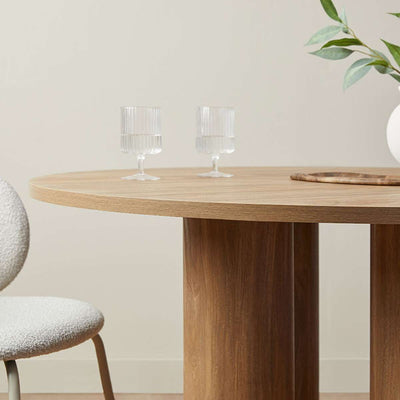 Otis Round Four Seater Dining Table - Pecan