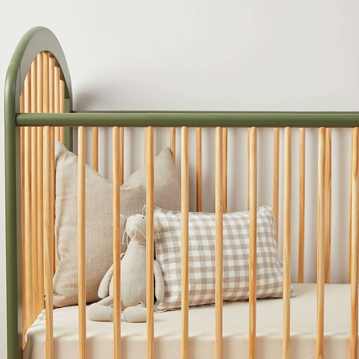 Archie Cot - Moss/Natural