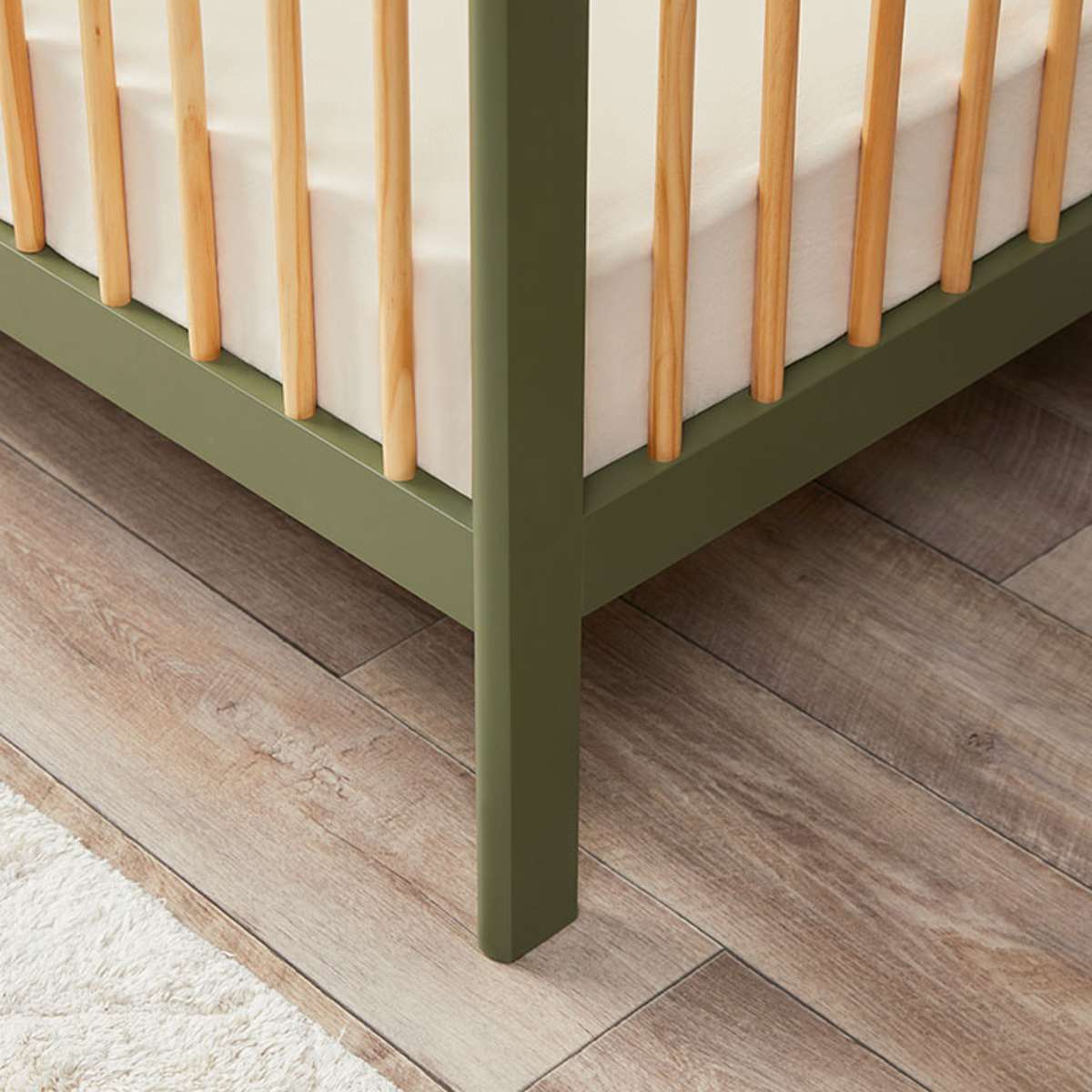 Archie Cot - Moss/Natural