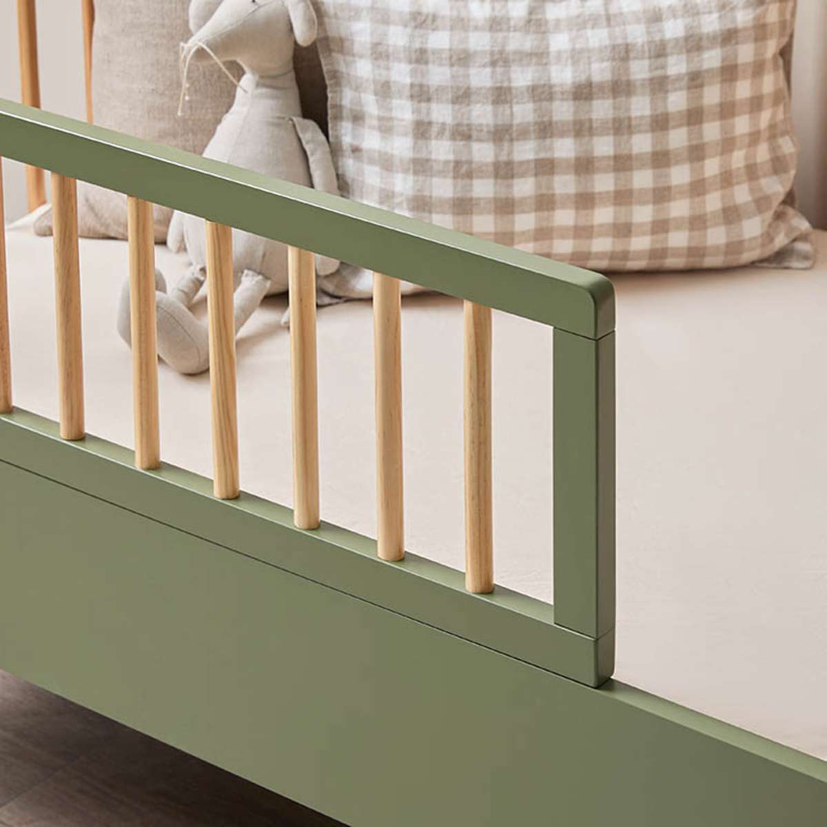 Archie Cot Toddler Bed Half Frame - Moss/Natural