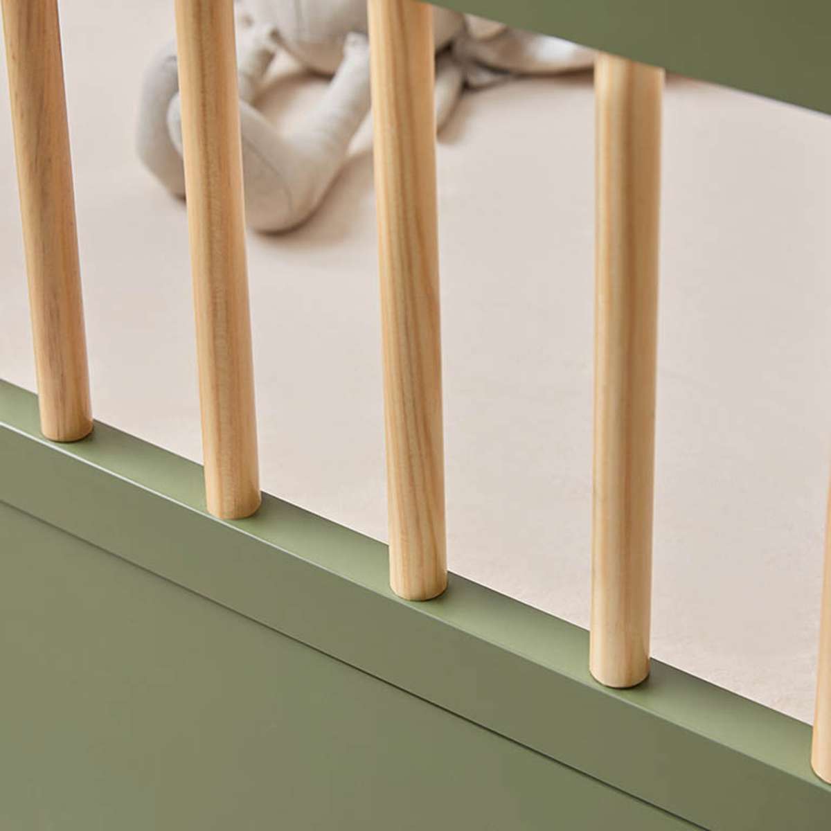 Archie Cot Toddler Bed Half Frame - Moss/Natural