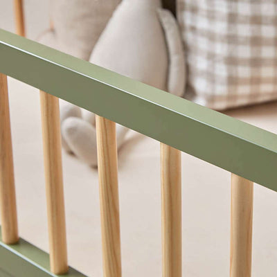 Archie Cot Toddler Bed Half Frame - Moss/Natural