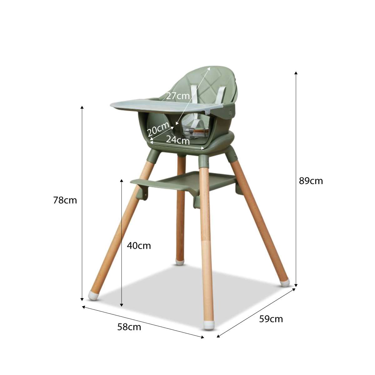 Macey 3-in-1 Highchair - Fern