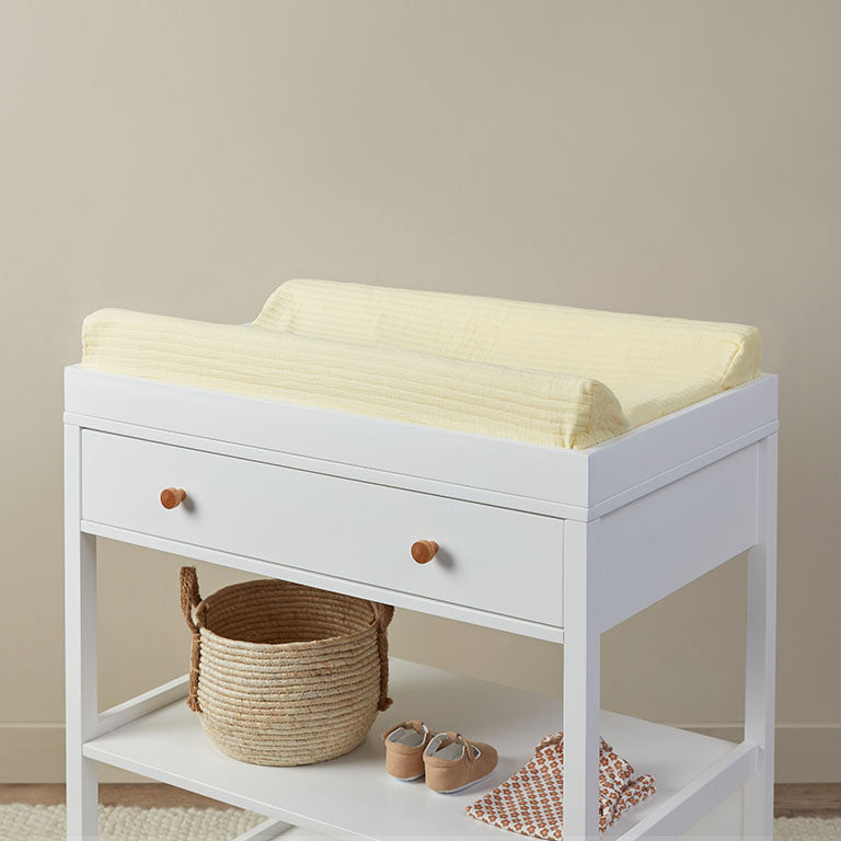 Mocka Cotton Change Mat Cover - Buttermilk