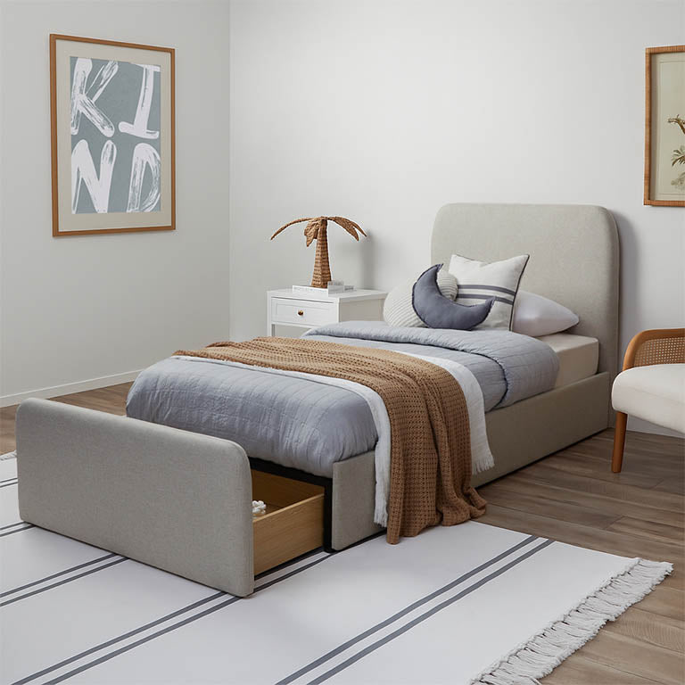 Sully Storage Single Bed - Natural