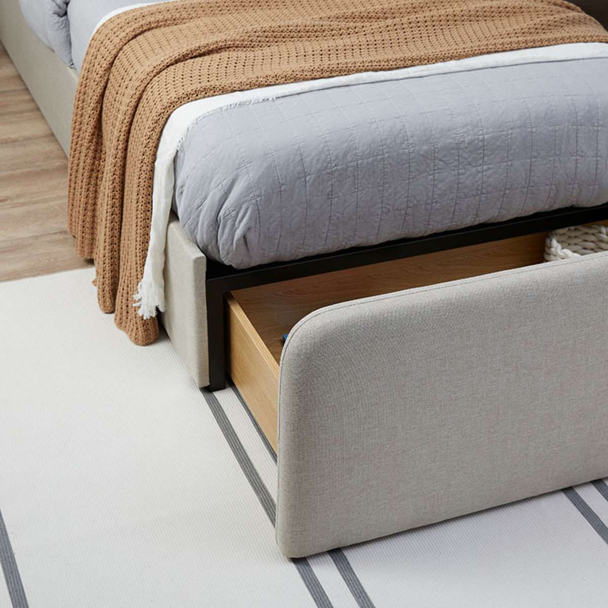 Sully Storage Single Bed - Natural
