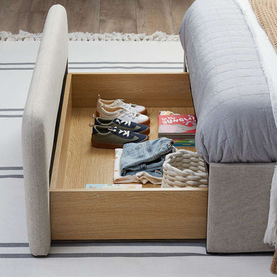Sully Storage Single Bed - Natural