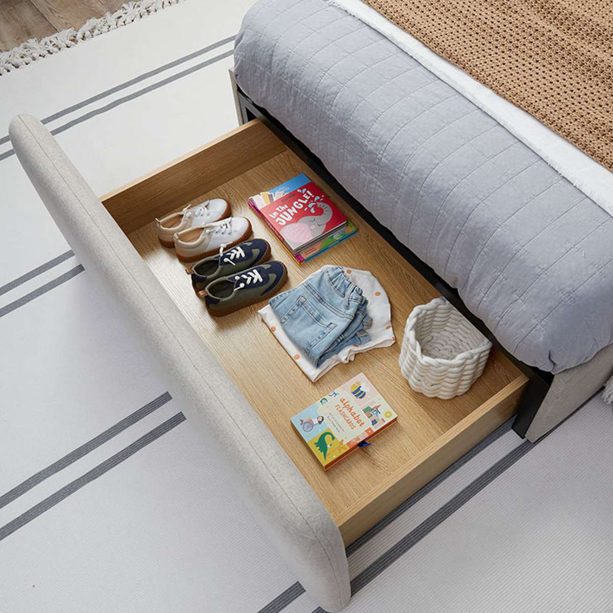 Sully Storage Single Bed - Natural