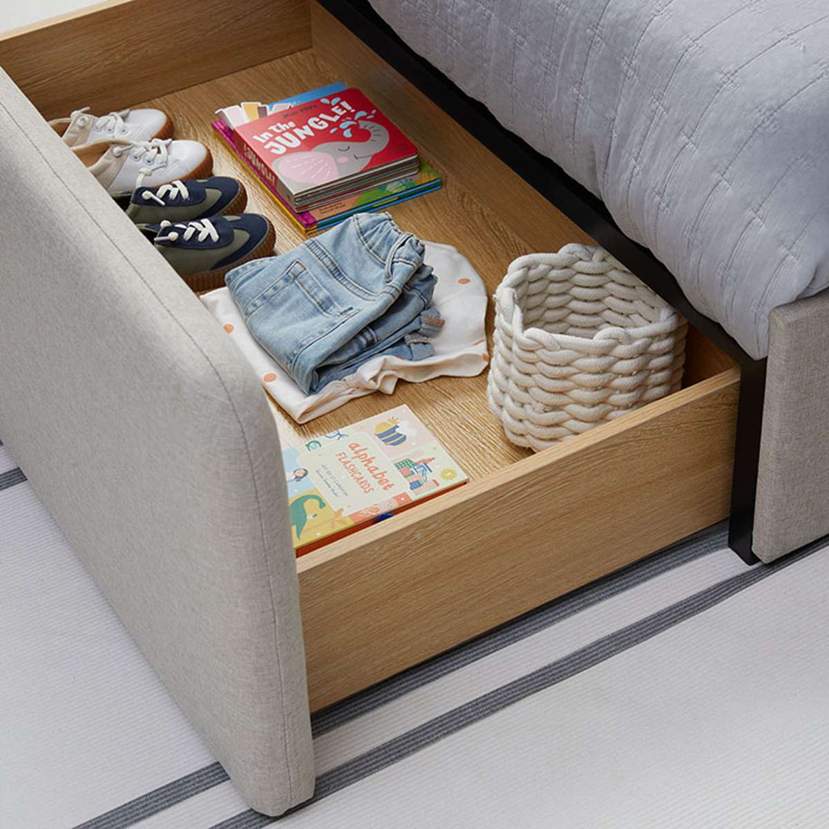 Sully Storage Single Bed - Natural