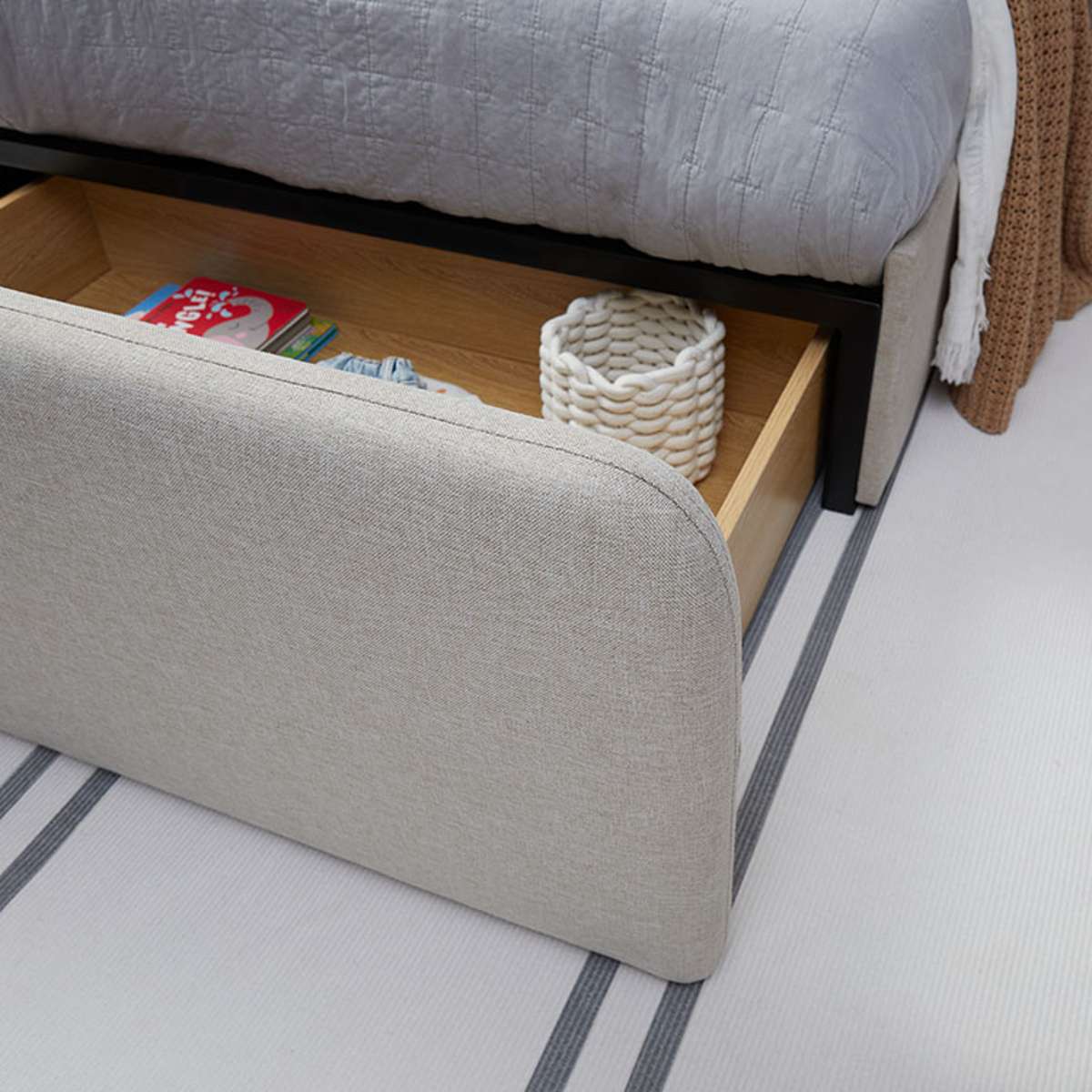 Sully Storage Single Bed - Natural