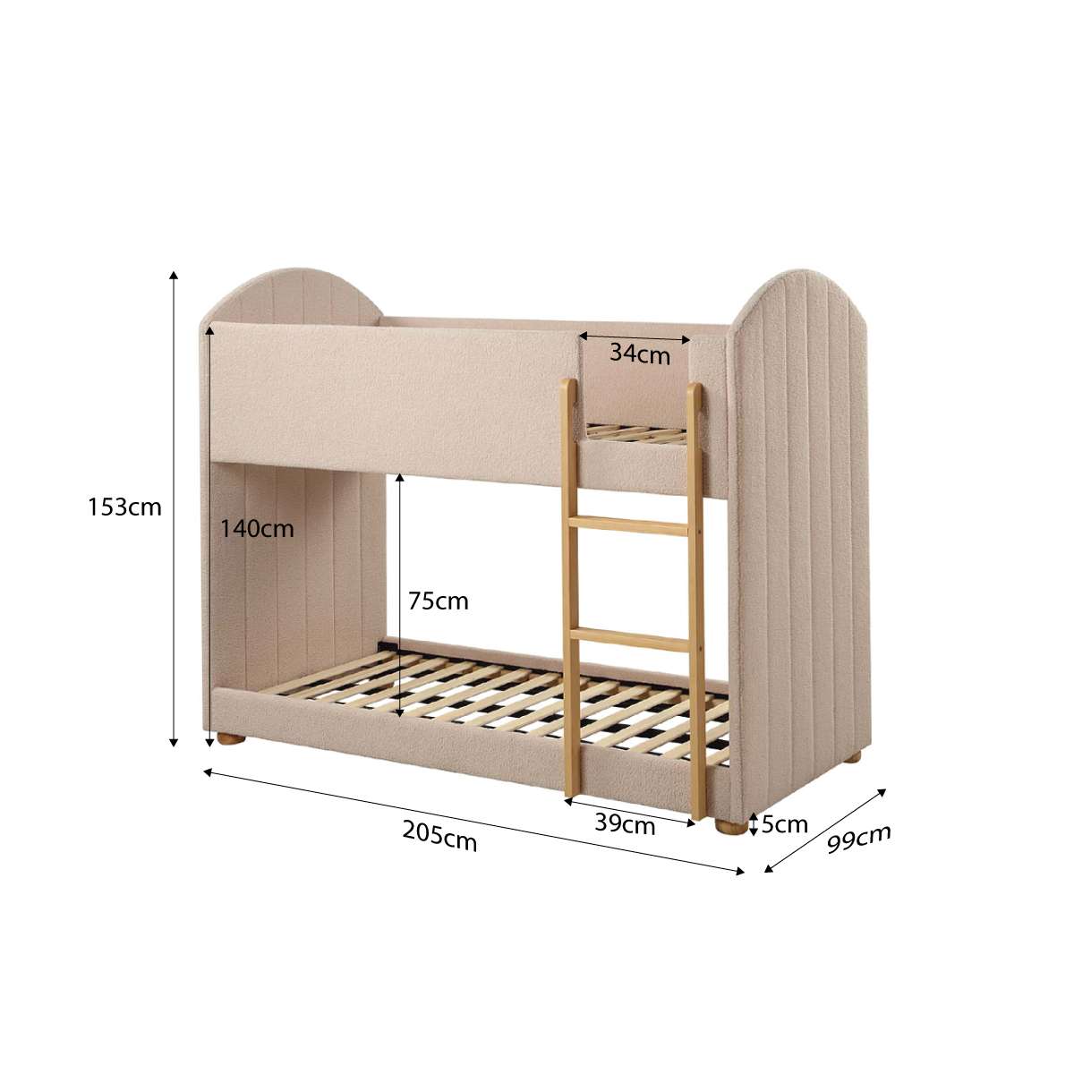 Teddy Bunk Bed - Beige
