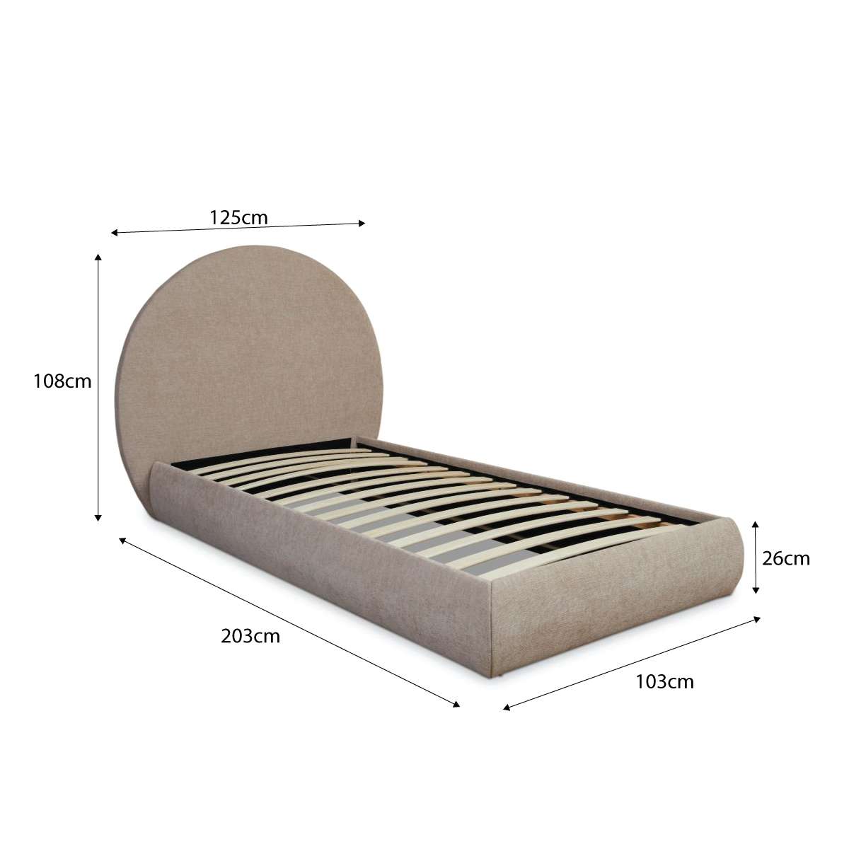 Arlo Arched Single Bed + Mattress Bundle - Natural