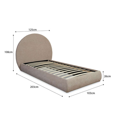 Arlo Arched Single Bed + Mattress Bundle - Natural