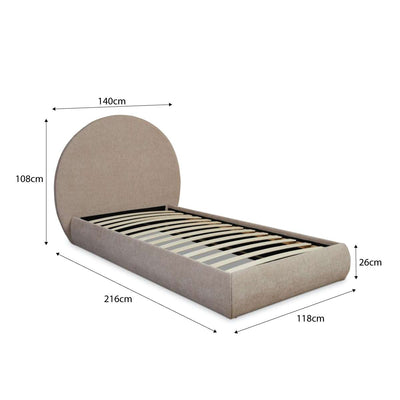Arlo Arched King Single Bed + Mattress Bundle - Natural