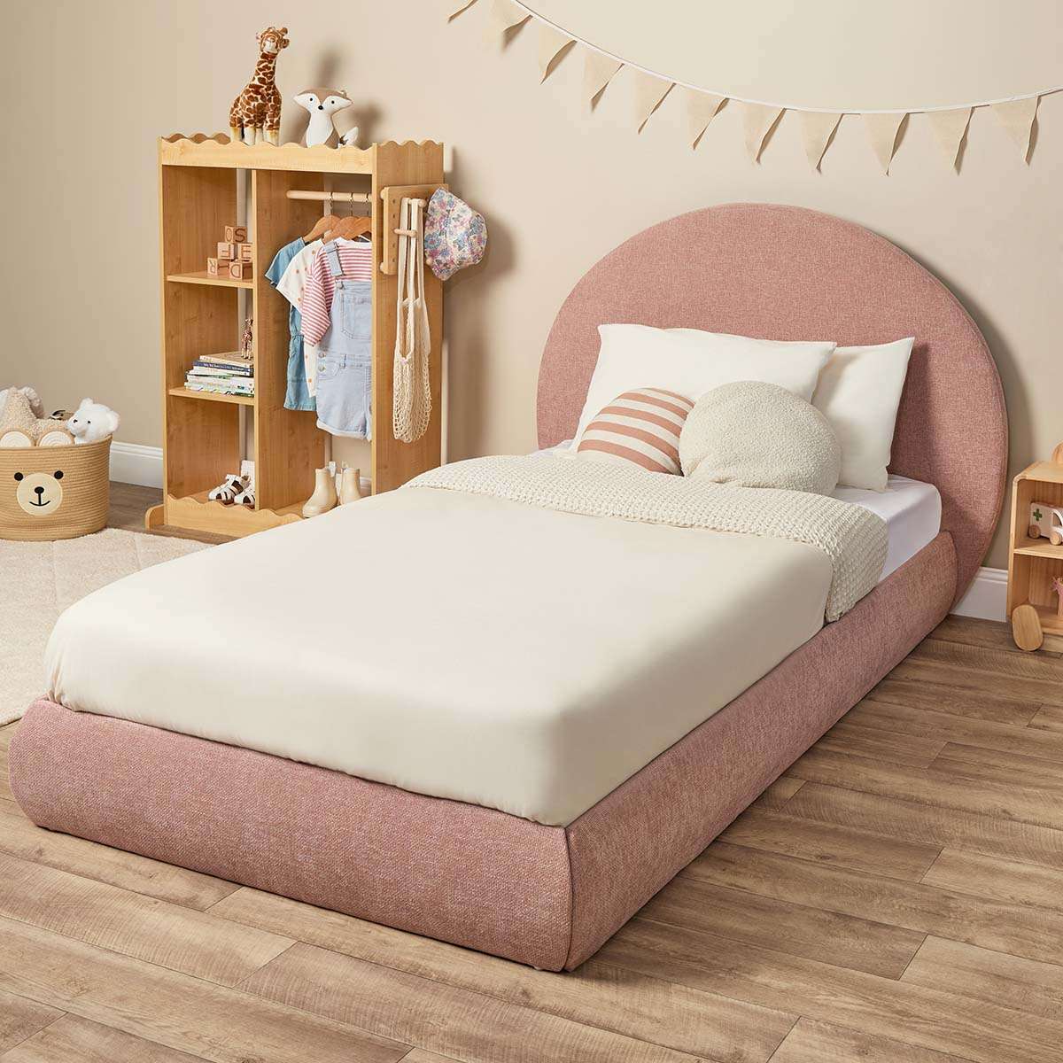 Arlo Arched King Single Bed - Dusty Pink