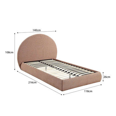 Arlo Arched King Single Bed + Mattress Bundle - Dusty Pink