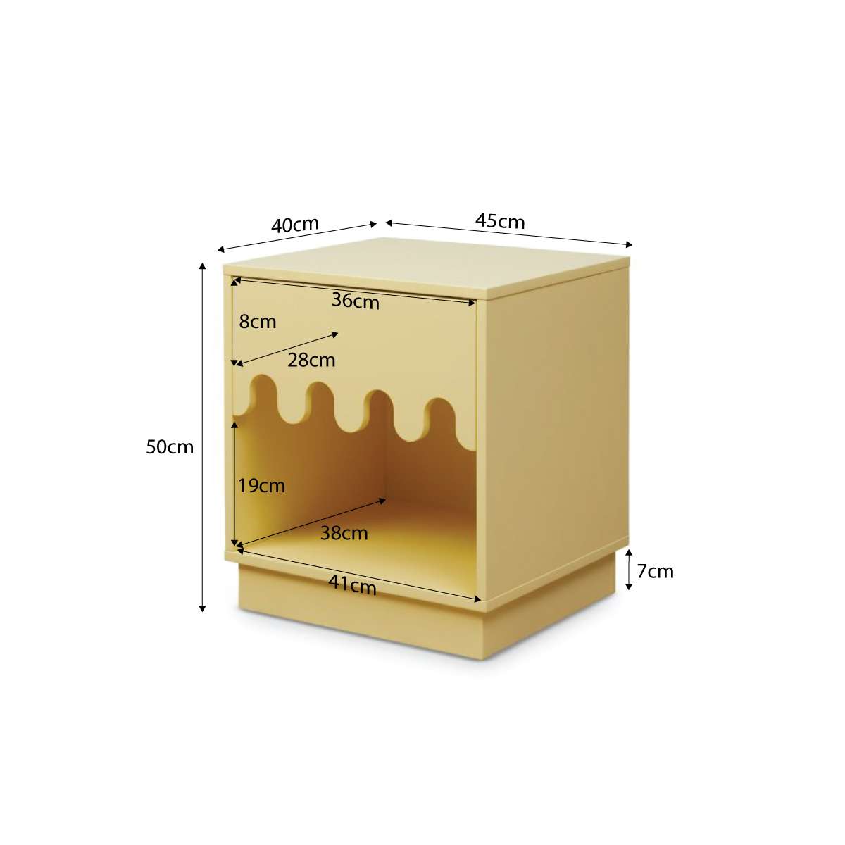 Ice Cream Bedside Table - Yellow
