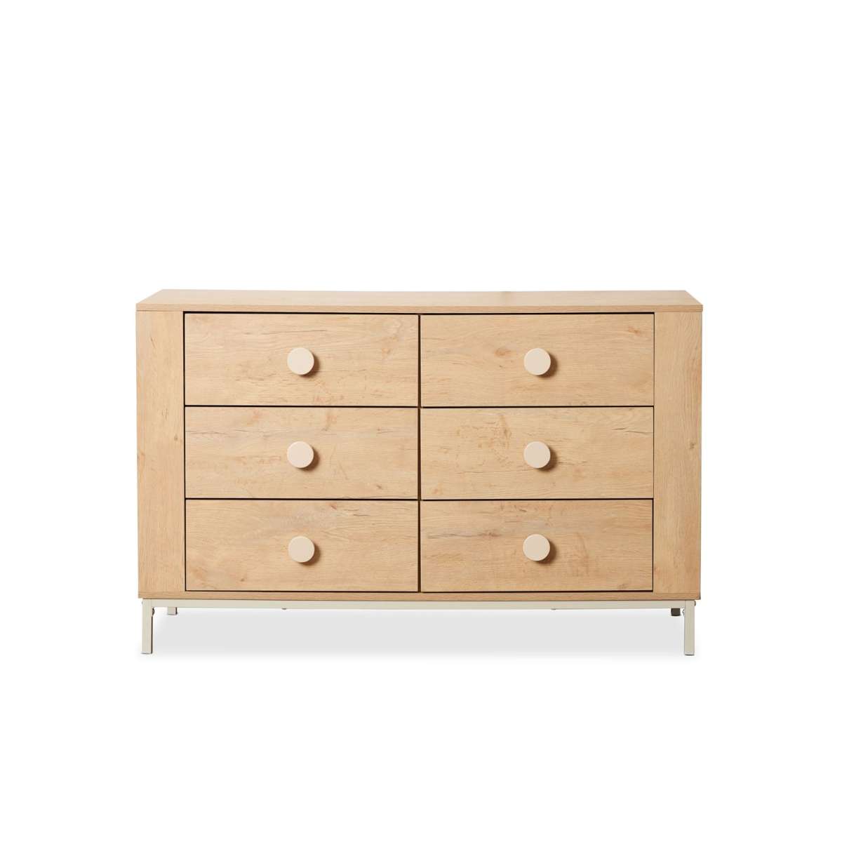 Spotty Six Drawers With Storage - Cream