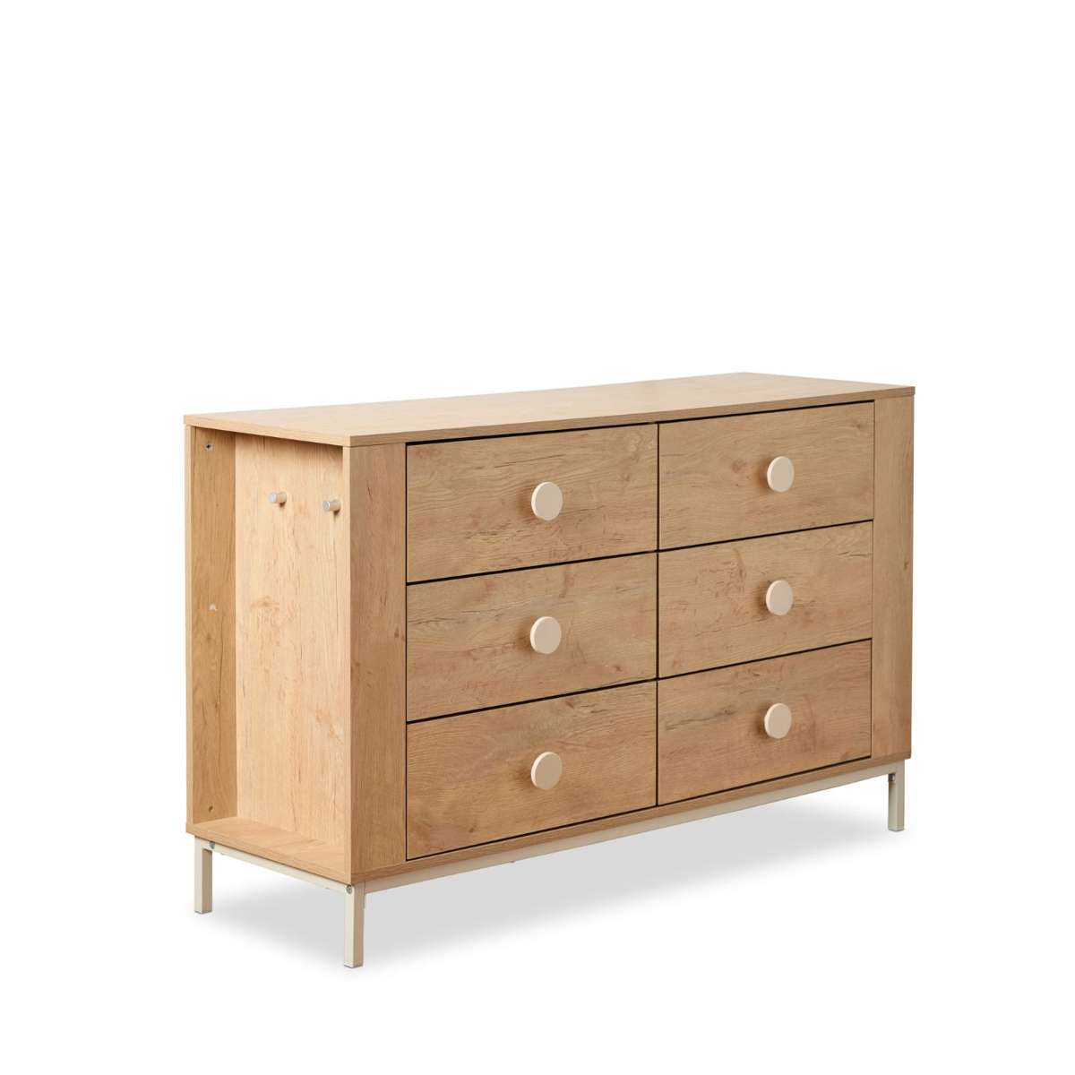 Spotty Six Drawers With Storage - Cream