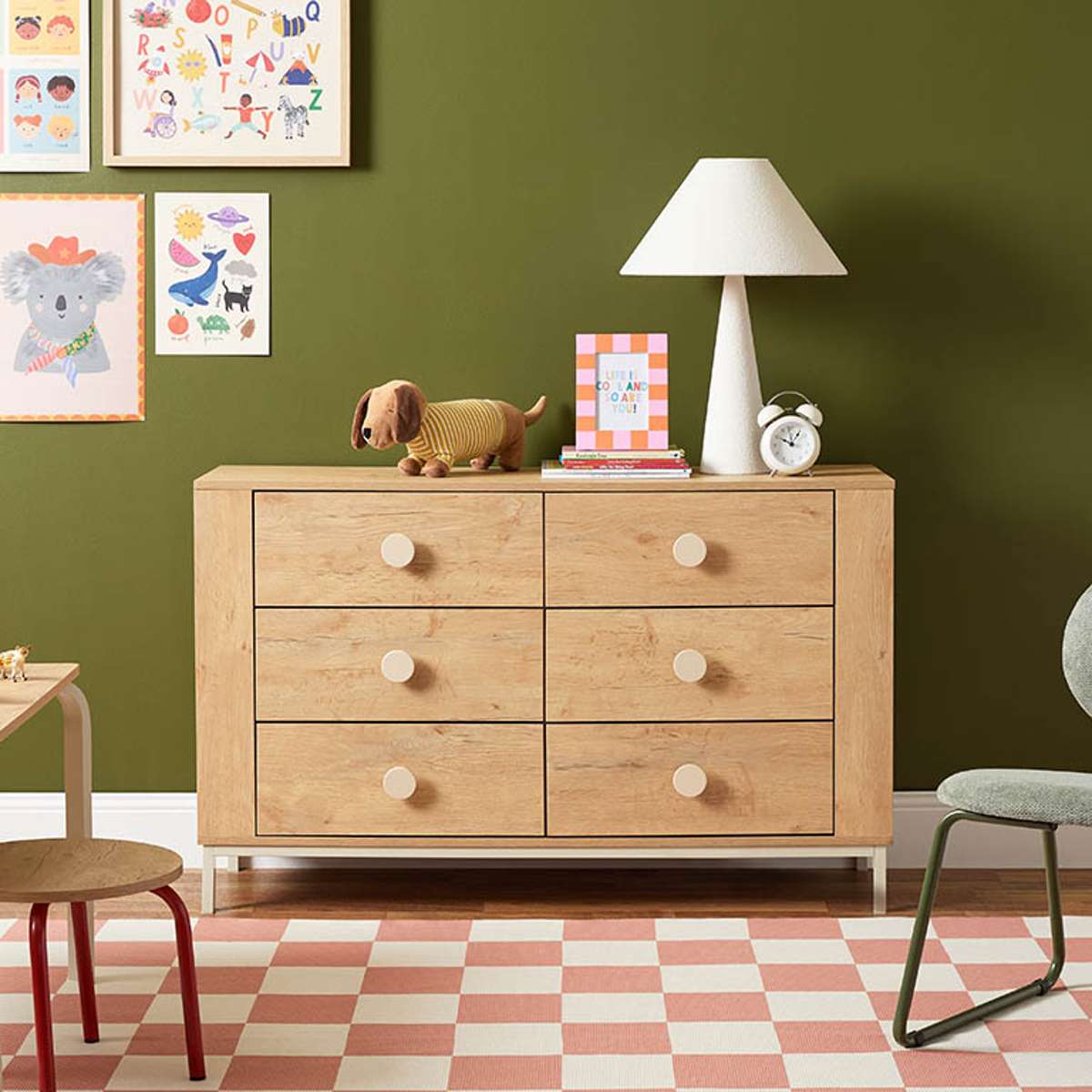 Spotty Six Drawers With Storage - Cream