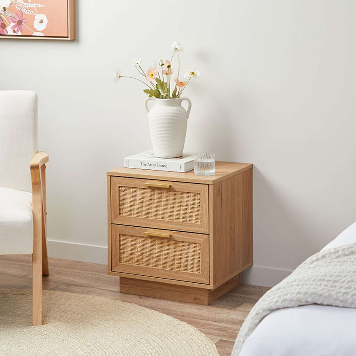 Noosa Rattan Bedside Table - Natural