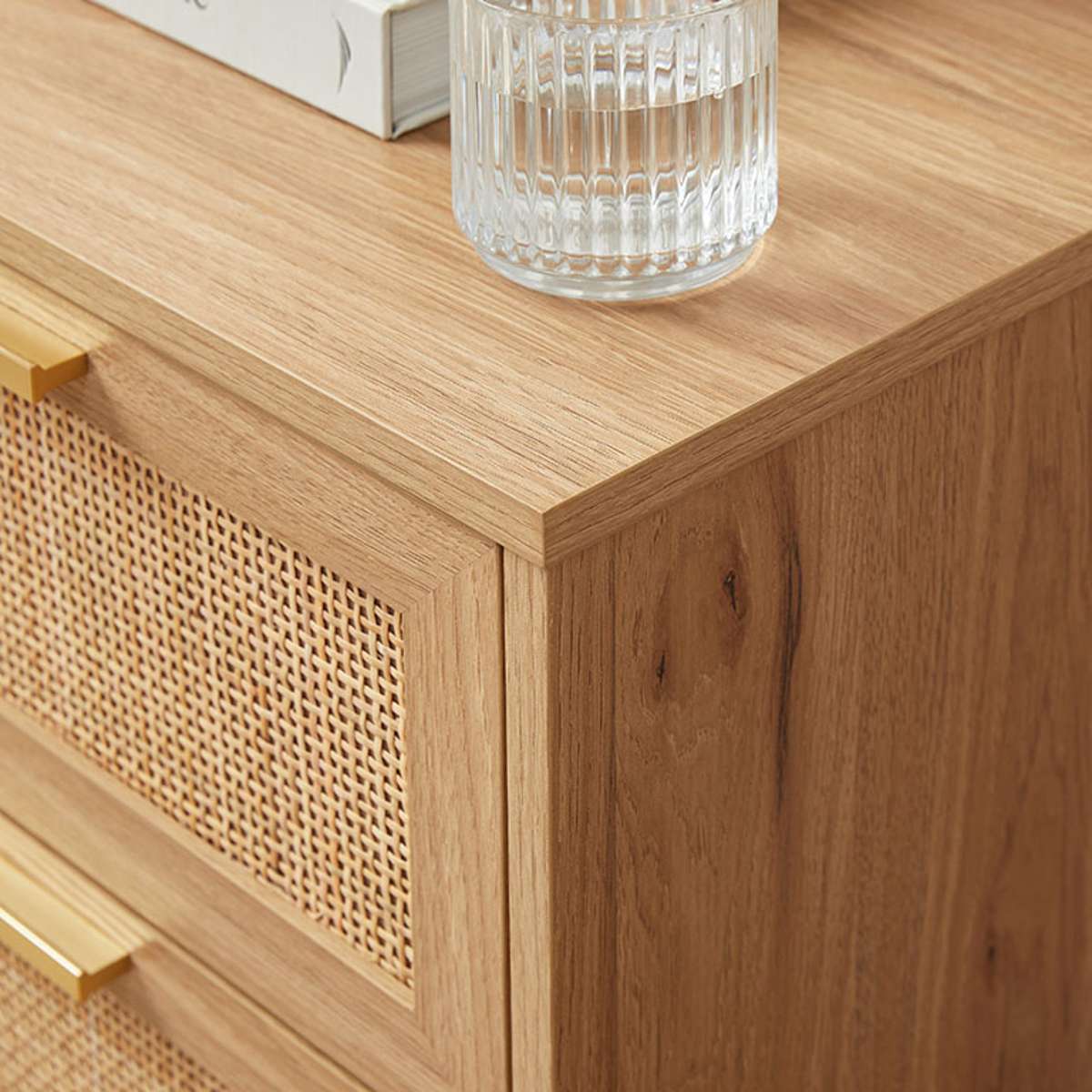 Noosa Rattan Bedside Table - Natural