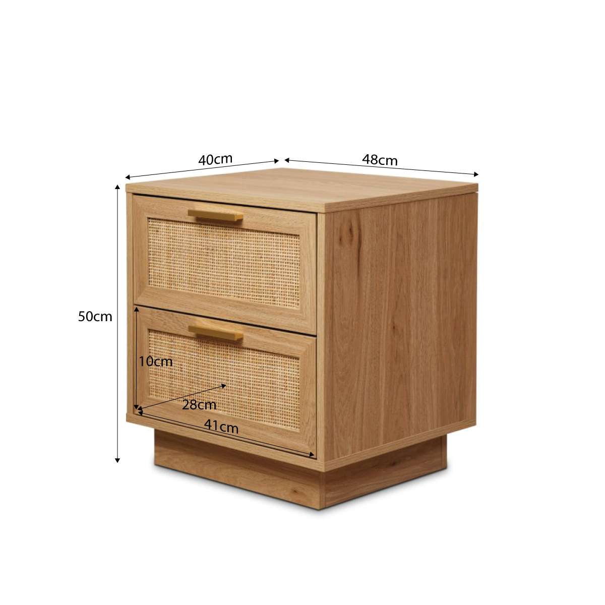Noosa Rattan Bedside Table - Natural