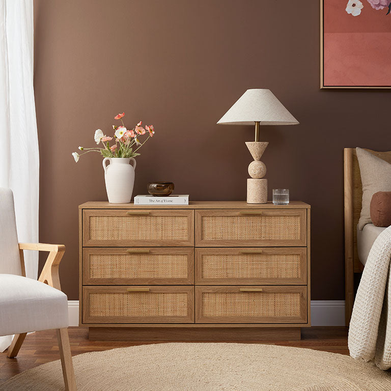 Noosa Rattan Six Drawer - Natural