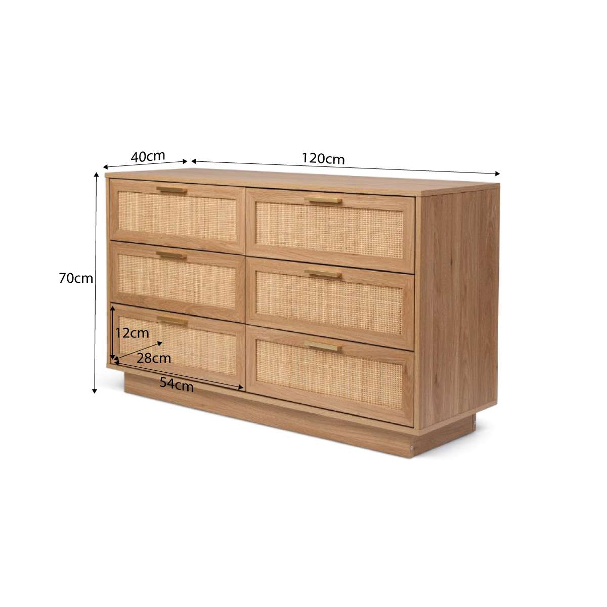 Noosa Rattan Six Drawer - Natural