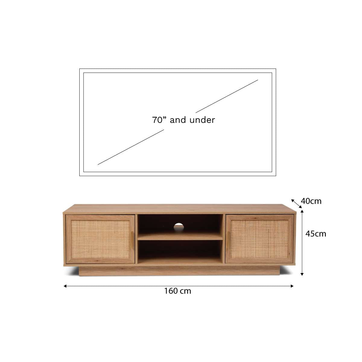 Noosa Rattan Entertainment Unit - Natural
